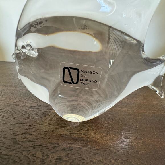 V Nason & C Murano Clear Glass Angelfish Tropical Fish Figurine Statue Unsigned - Picture 8 of 16